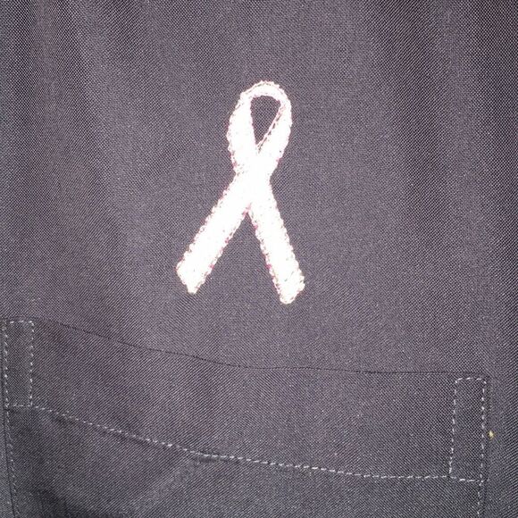 Cubavera Hawaii style Breast Cancer ribbon shirt L - Picture 2 of 5